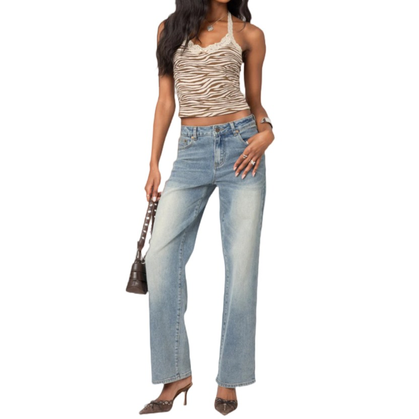 Customized Fashionable Date Outfit Flared Eye-Catching Jeans