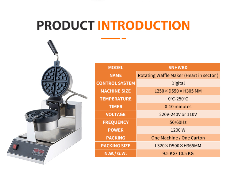 Kommerzielle elektrische Waffeleisenmaschine mit CE-zertifiziertem, individuell angepasstem Waffeleisen