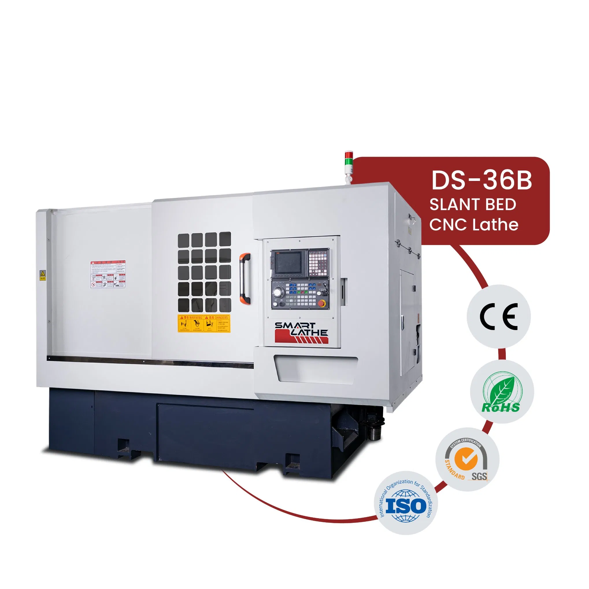 Spindle Speed 5000 Rpm, A2-4 Dual-Spindle Flat Bed CNC Lathe Machine with Bar Feeder for Copper Pipe Fittings (DS-36B)