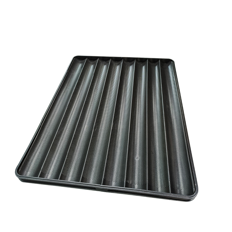 60x80cm kommerzielle umweltfreundliche 8-reihige Aluminium-Antihaft-Baguetteform mit Rahmen, kundenspezifische französische Brotform