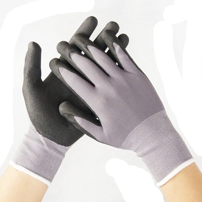 15g Nylon Spandex Liner Firm Grip Nitrile Micro Foam Coated Mechanic Work Gloves