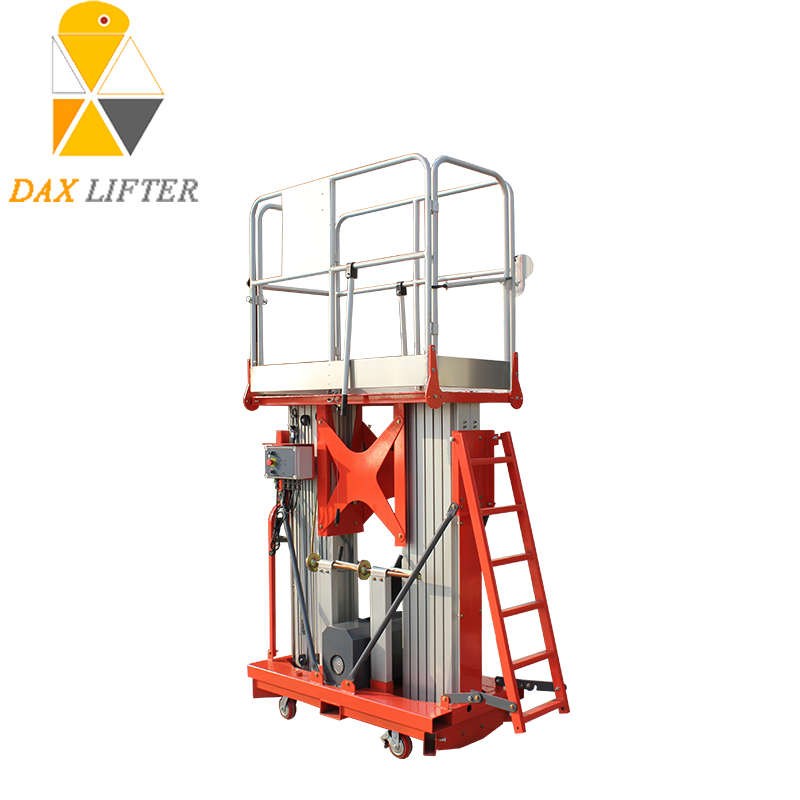 Electric Hydraulic Battery Aluminum Aerial Work Platform Mobile Scissor Vertical Mast One Man Lift