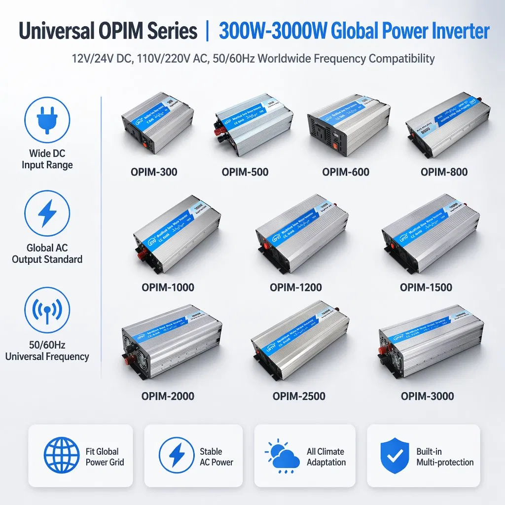 300W 500W 1000W 1500W 2000W 3000W Modified Sine Wave Inverter 12V 24V to 110V 220V for Solar System Home