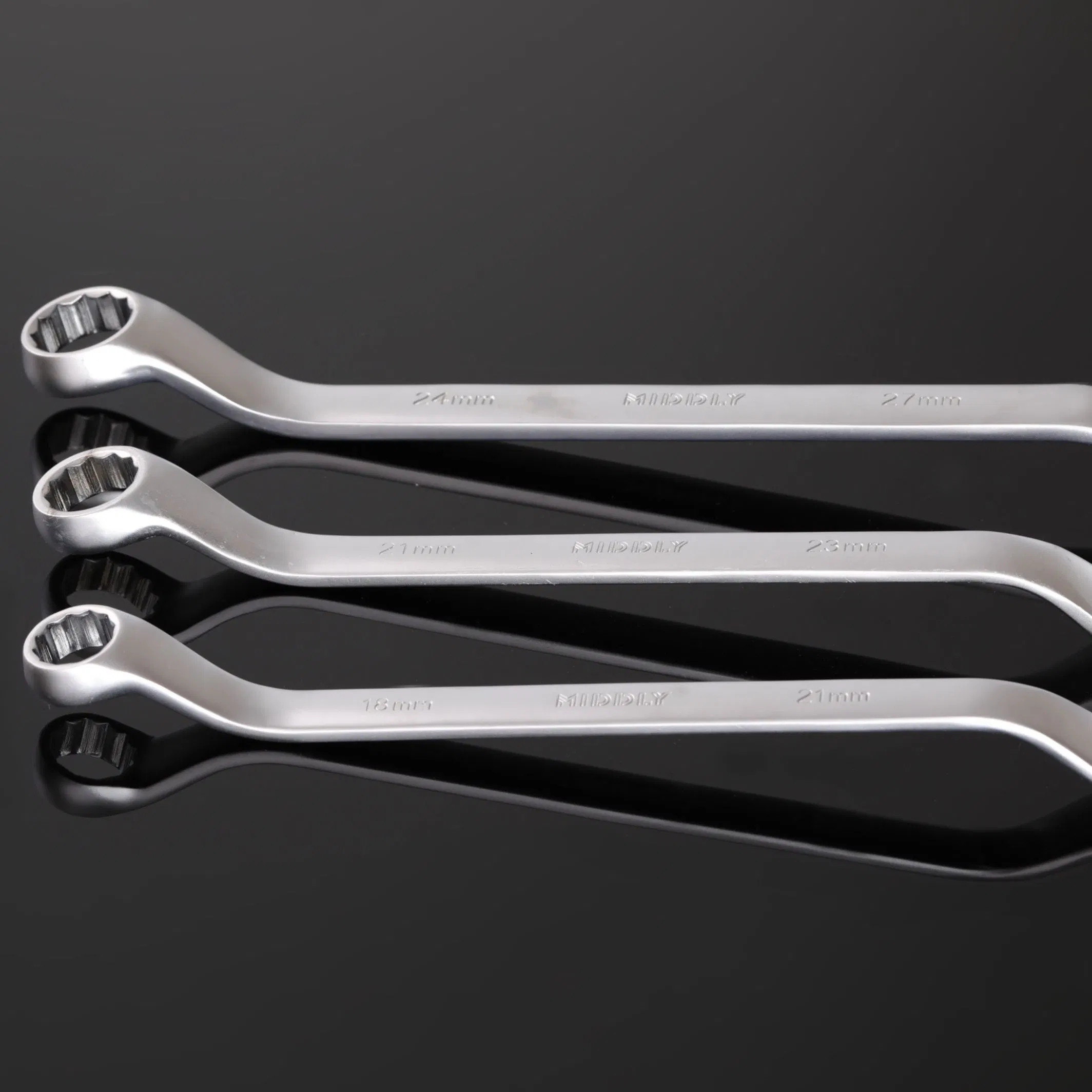 Middly Double Box-End Wrench Set, Ring Spanner, Cr-V