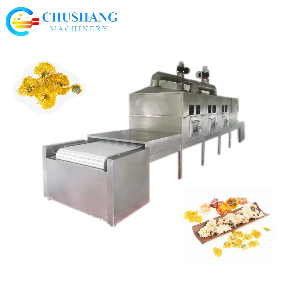 High Efficiency Tunnel Microwave Chrysanthemum Dryer Flower Tea Drying Machine