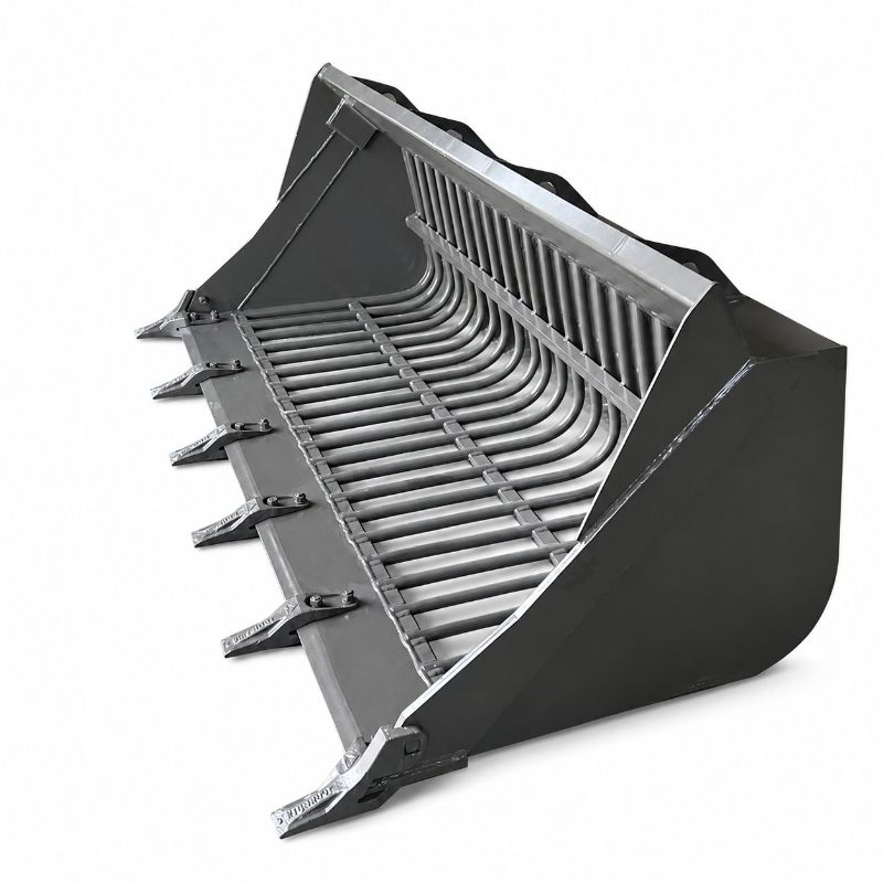 Heavy Duty Skeleton Bucket for Wheel Loader Stone Sifting and Rock Sorting with Reinforced High Strength Steel Structure