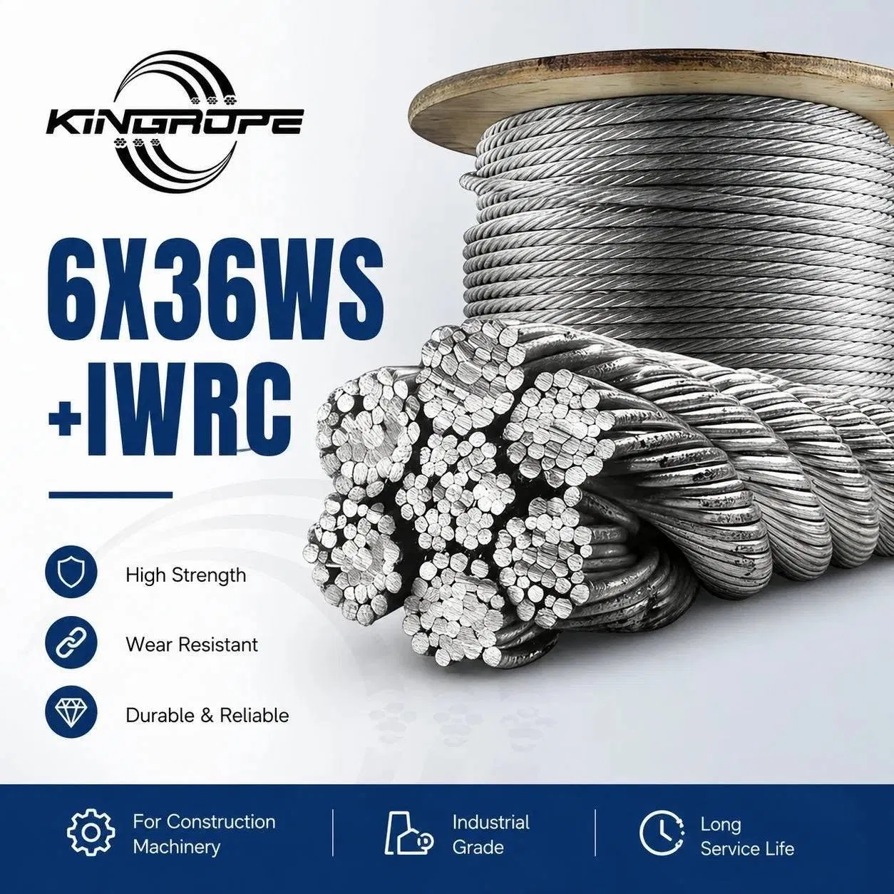 6*36ws+Iwrc Galvanized Steel Wire Rope for Lifting 1 Inch 6X36 Wire Rope 10mm Wire Rope