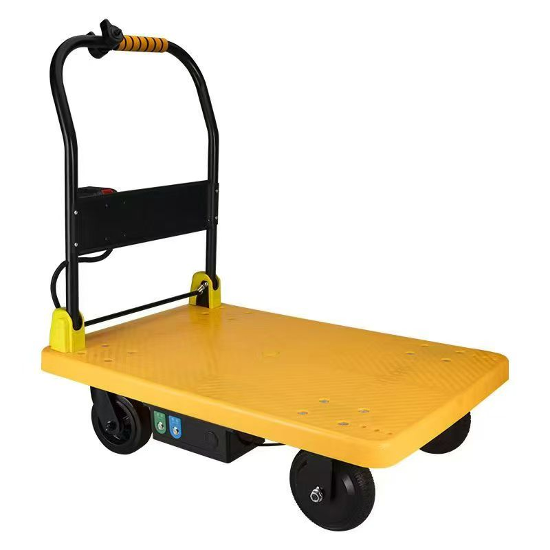 Electric Heavy Duty 4-Wheel Cargo Trolley for Warehouse & Factory