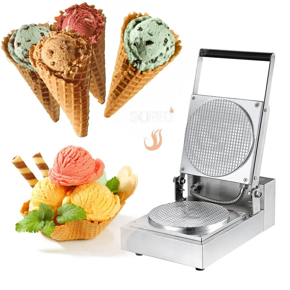 Customized Waffle Cone Maker Digital Ice Cream Cone Machine with Non-Stick Pan 110V 220V