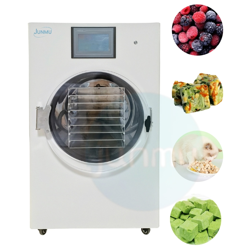Laboratory Small Mini Vacuum Freeze Drying Machine Meat Herbs Plants Pet Food Use Commercial Lyophilizer Equipment