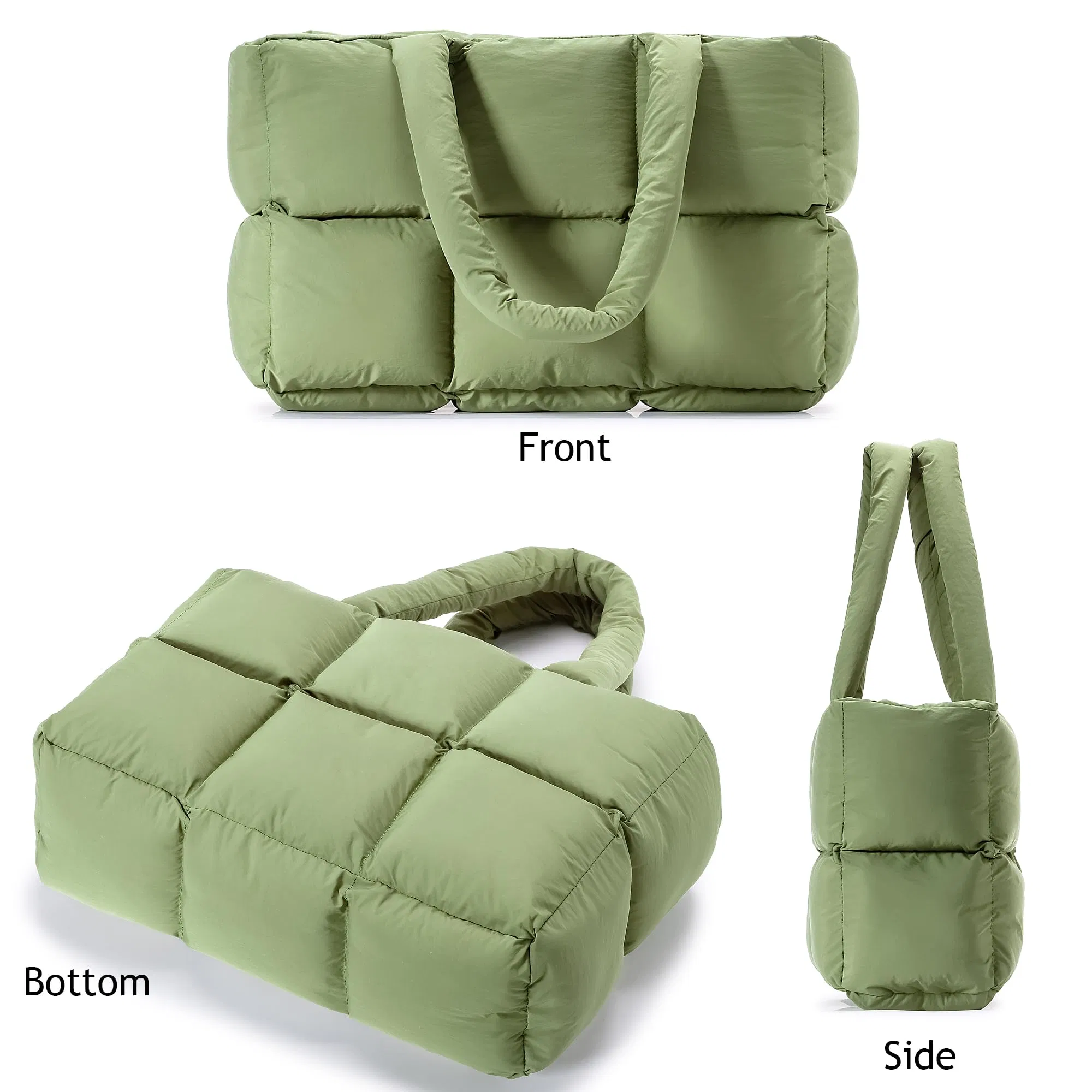Puffer Tote Bag Space Cotton Fashion Weekender Lightweight Commuter Handbag for Work & Travel