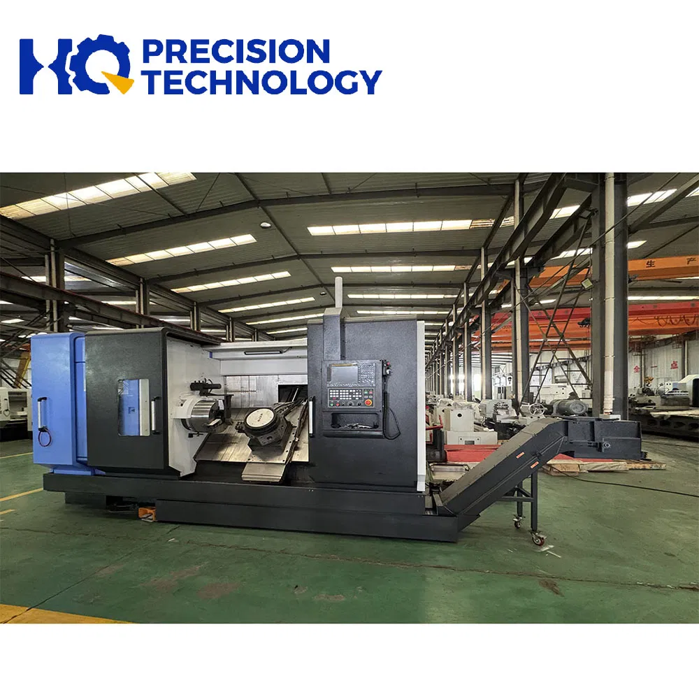 Langlebige, vollautomatische Hochgeschwindigkeits-Doppelspindel-CNC-Universal-Drehmaschine mit Schrägbett für große Bohrungen und Ölfeldzylinder zum Gewindeschneiden an Rohren