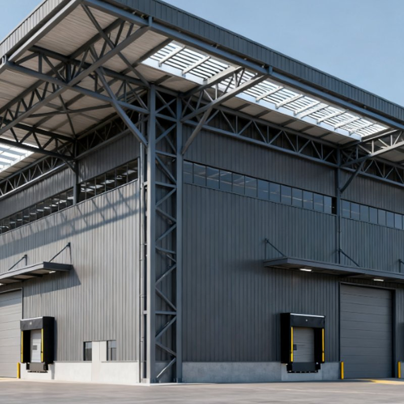 Vorgefertigter Stahl-Lagerhalle für Industriezwecke Hochfester Stahl-Werkstattrahmen