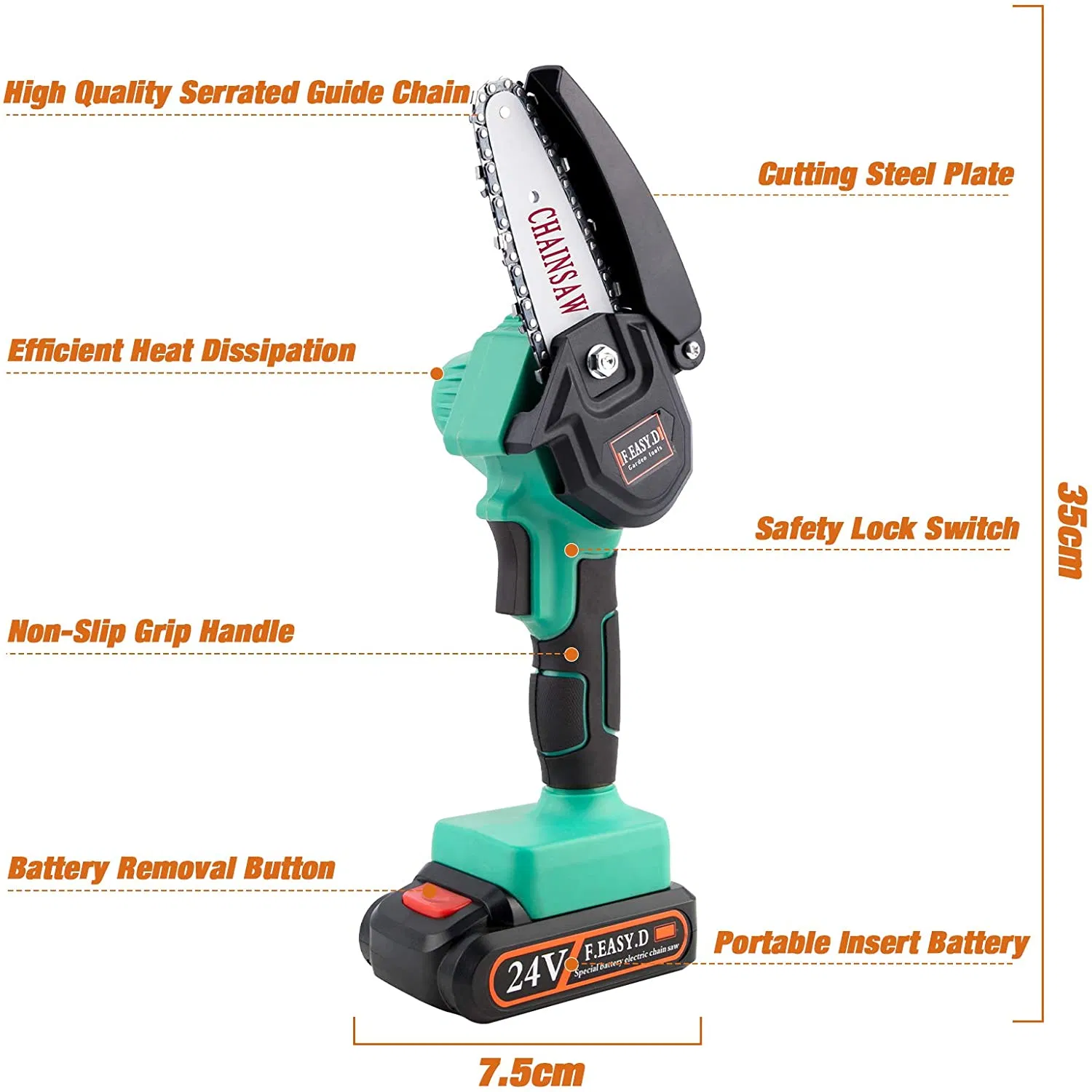 New Energy Portable Electric Chainsaw 10 Inch Chain Saw for Branches