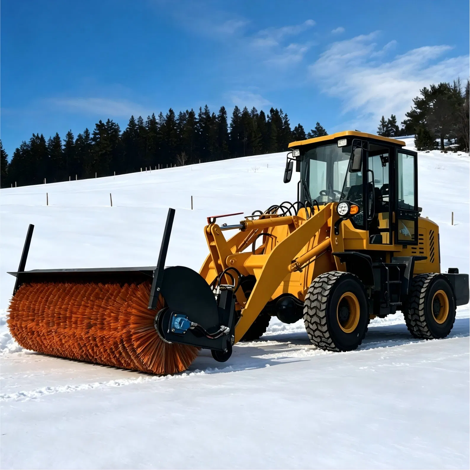Snow Sweeper Loader with Roller Brush
