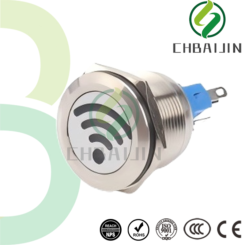 Customizable WiFi Symbol Metal Push Button Switch for Easy Access