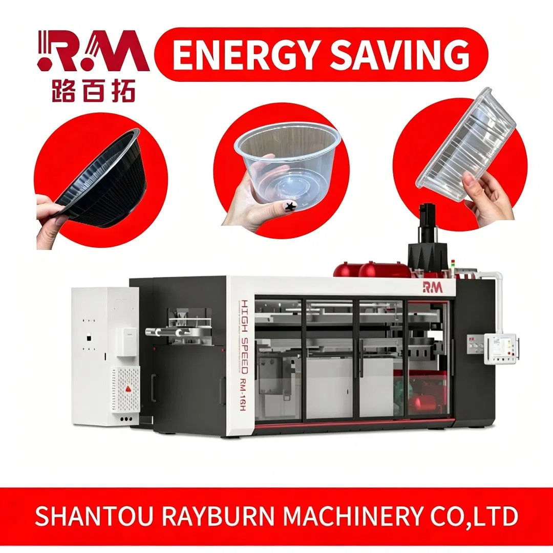 Automatic Thermoforming Machine for Plastic Food Containers, Trays & Cups - High Speed Vacuum Former