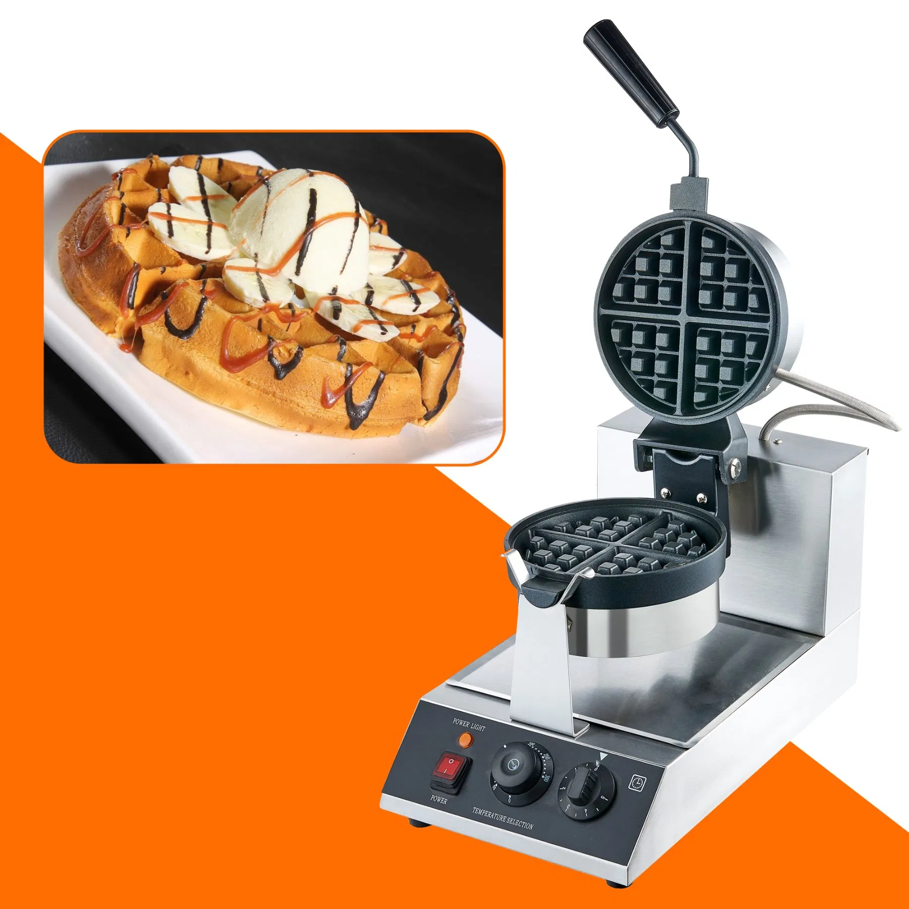 Rotating Electric Nonstick Belgium Waffle Maker