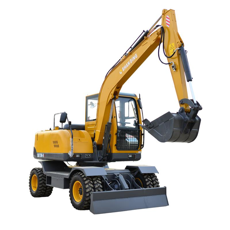 Excavadoras de ruedas para maquinaria de construcción Mini excavadora de ruedas Certificación CE/EPA/EAC Excavadora compacta multifunción para trabajos de construcción