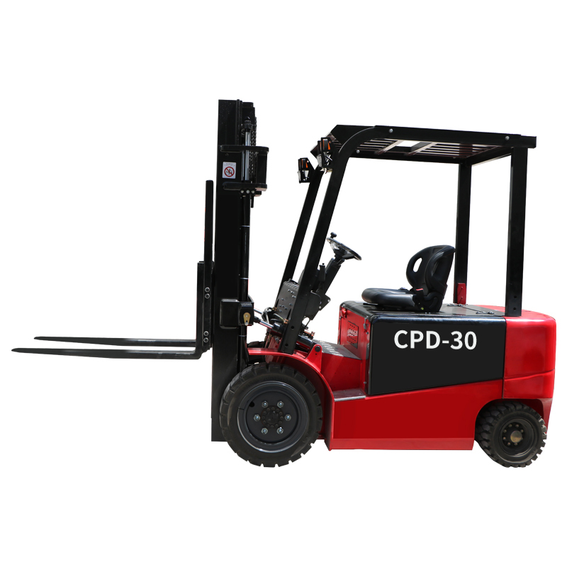 Carrello elevatore a forche impilatore elettrico a carico laterale per logistica e stoccaggio in magazzino