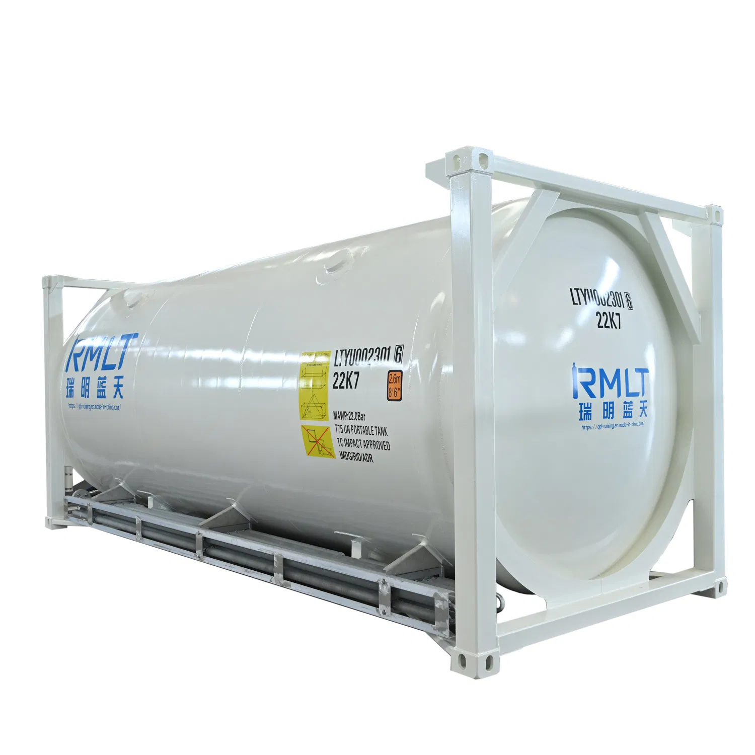 Conteneur-citerne ISO T75 standard de 20 pieds pour argon liquide