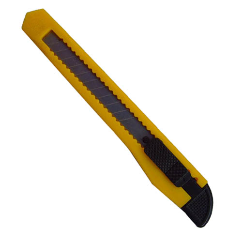 Cúter de seguridad de plástico con hoja retráctil de 9 mm