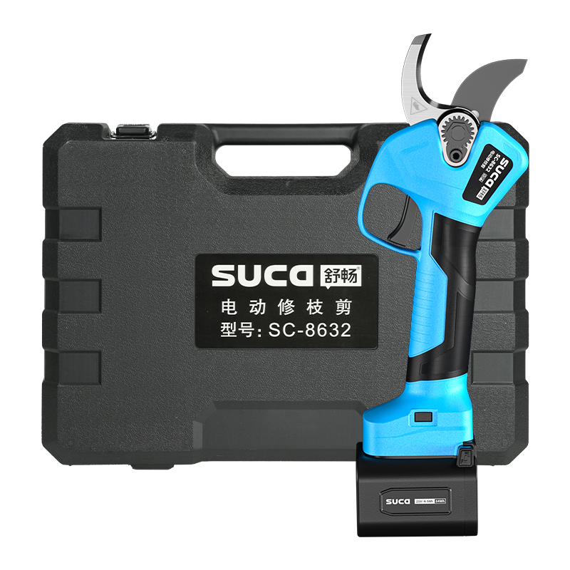 Suca SC-8632 1000W 21V Brushless Electric Pruner 37mm Cordless Pruning Shears Battery Powered Garden Secateurs