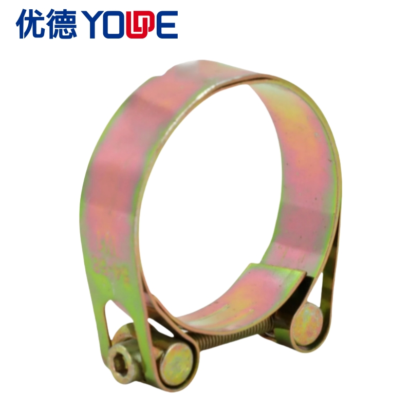 Heavy Duty Hose Clamp with Hollow Trunnion Yellow Zinc Plated Steel W1