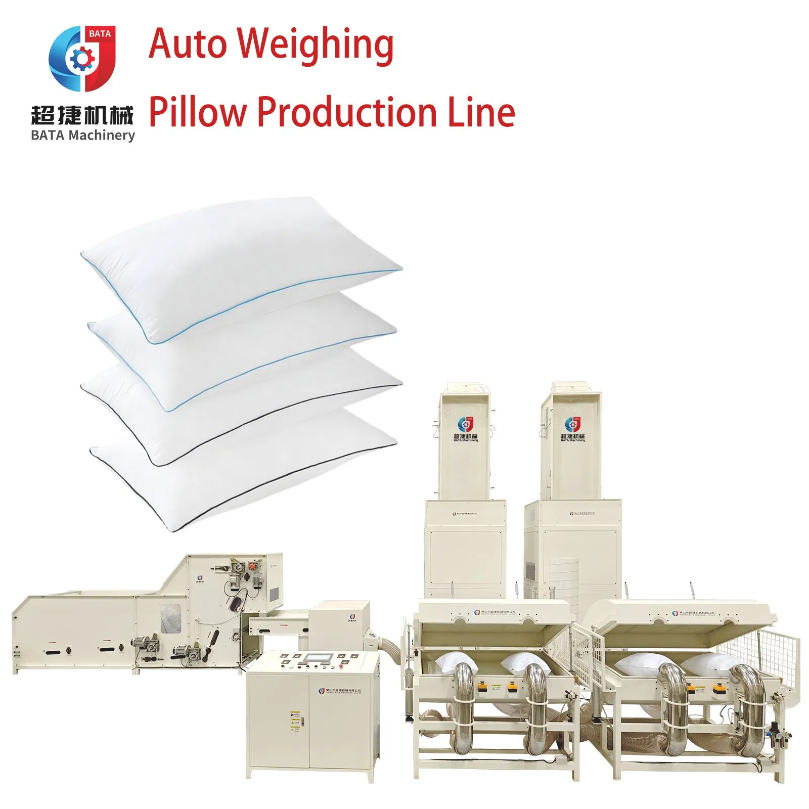 Polyester Fiber Opening Stuffing Cushion Production Line Automatic Pillow Filling Machine with Weighing