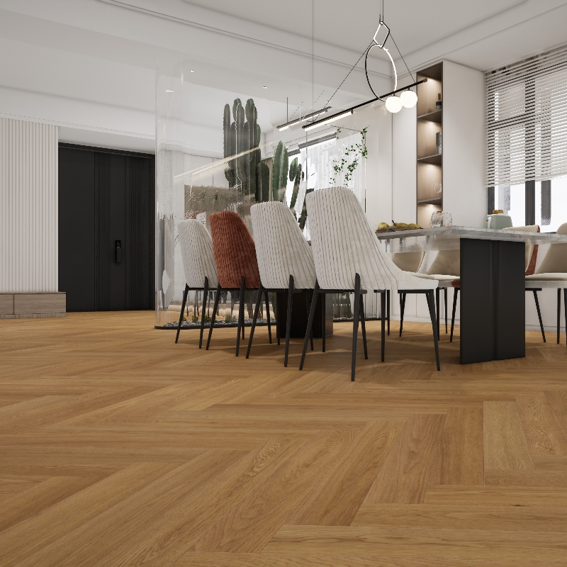 Harmony Zhu White Oak Three Layer Engineered Wood Flooring Brushing UV Coating Finish 15mm Thickness Contemporary Style