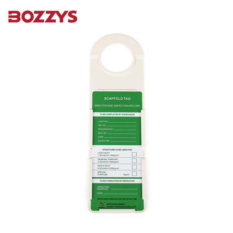 Bozzys 6.7mm Thickness Scaffolding Tag with PVC Rewritable Double-Sided Cardboard