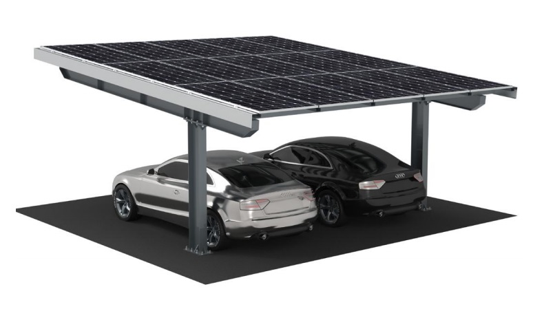Solar System Car Parking Structure Galvanized Steel HDG Carport Waterproof BIPV Solar Carport