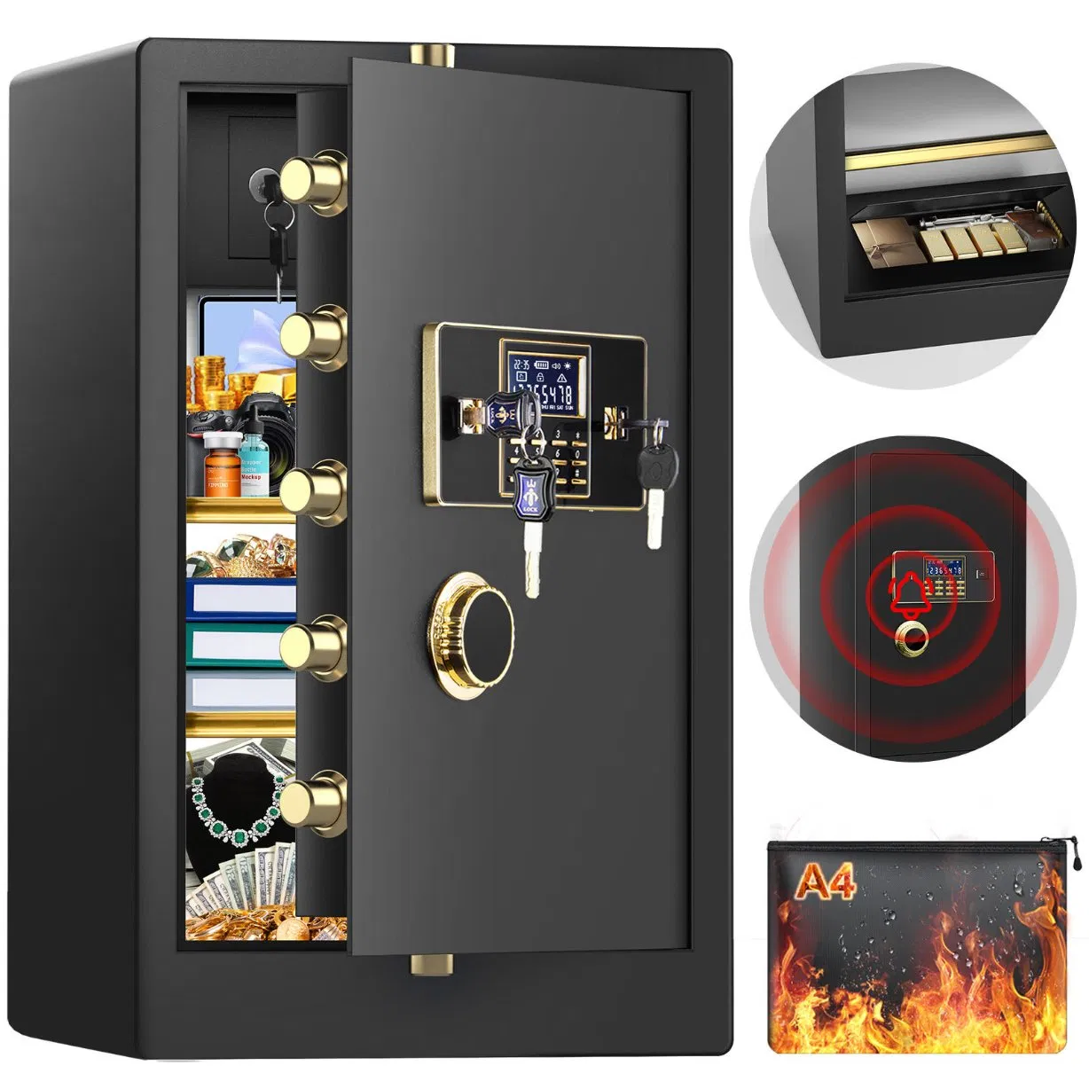 Cassaforte domestica di lusso premium con serratura digitale elettronica, impronta digitale e chiave