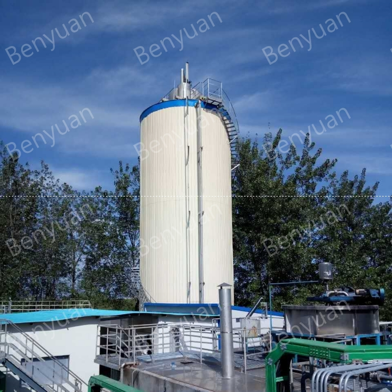 Reattore anaerobico anticorrosivo in acciaio al carbonio efficiente ed ecologico per il trattamento delle acque reflue da zucchero di riso