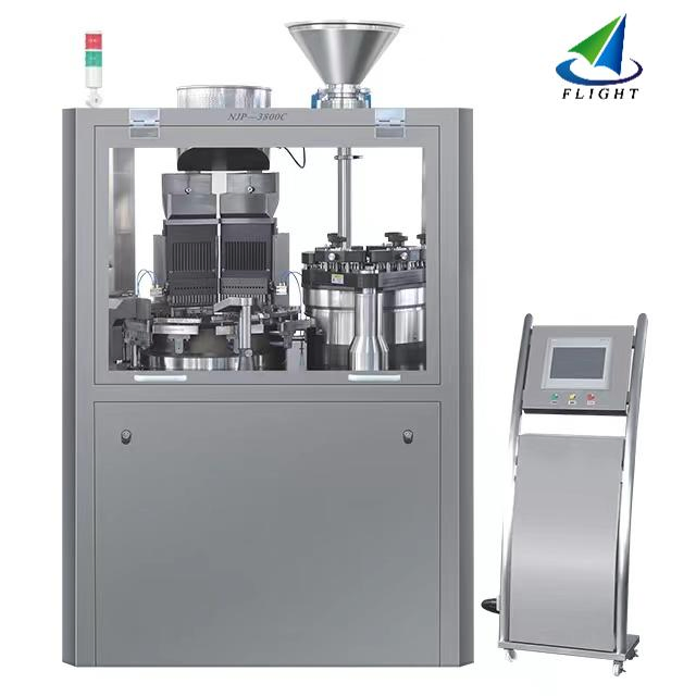 Automatic Capsule Filling Machine NJP-3800 Type 500mg Powder for #00-#5 Capsule with PLC+HMI CE Certified for Pharmaceutical Factories