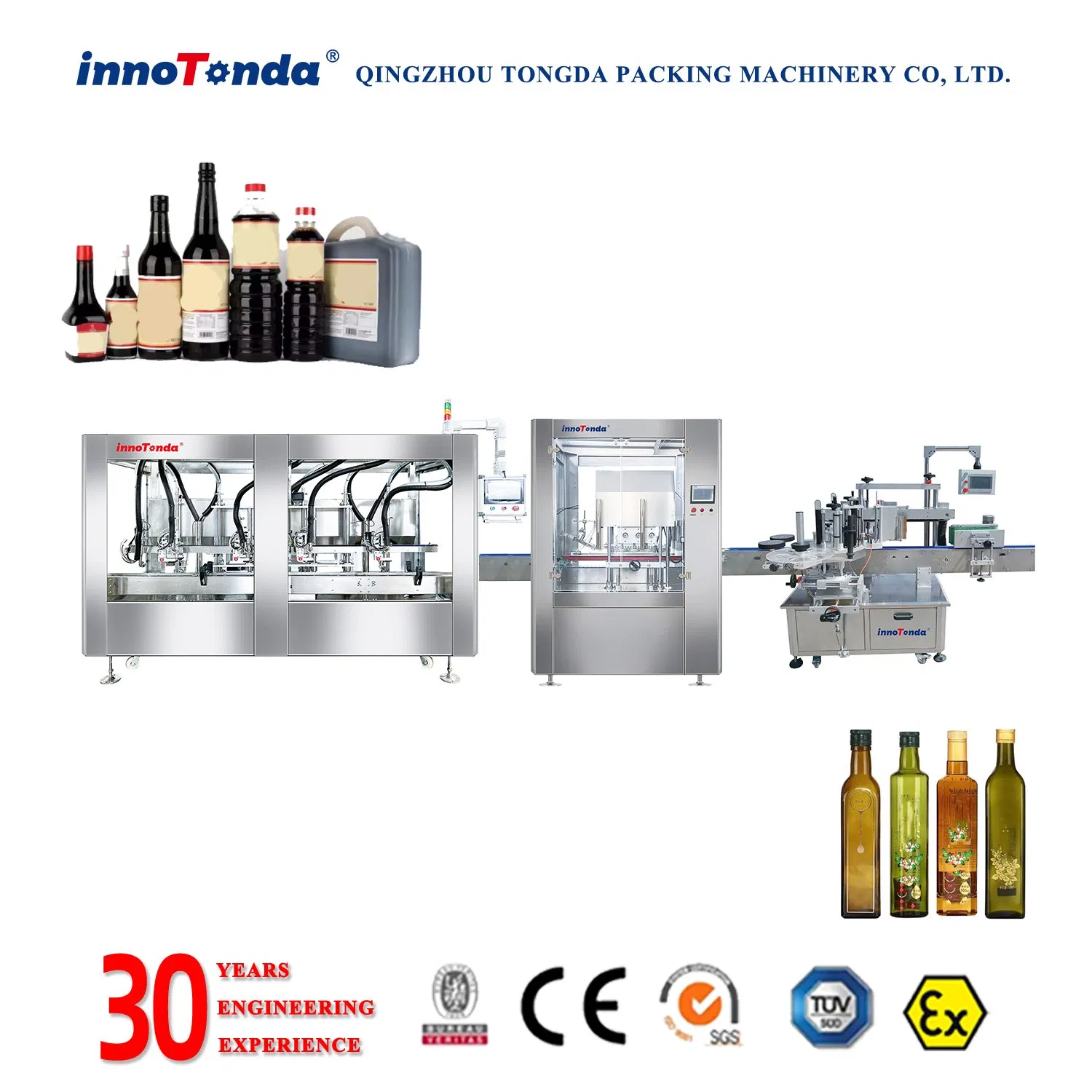 Automatic Pure Water Sauce Jar Wine Soy Sauce Linear Filling Machine