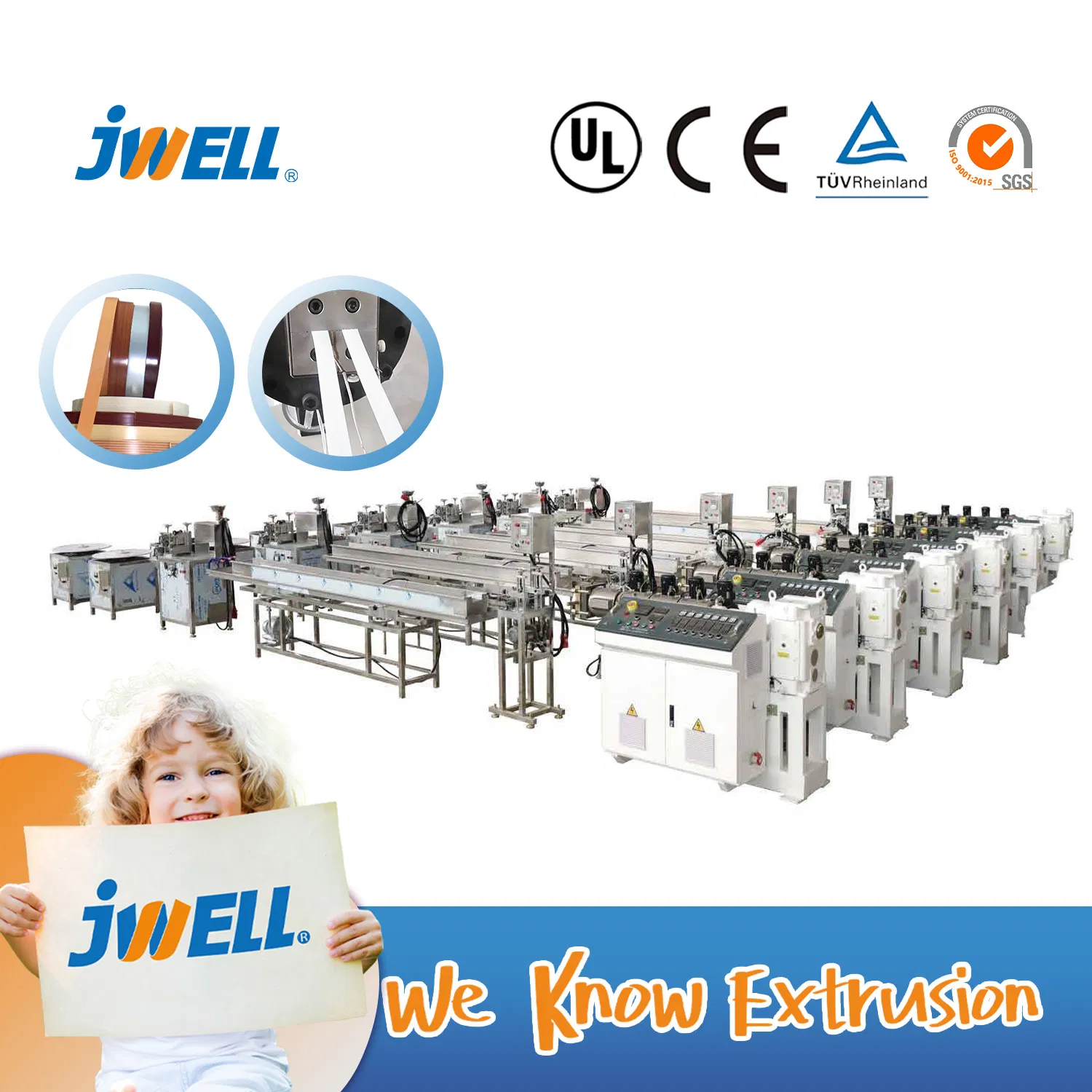 Plastic PVC Edge Banding Extrusion Line Table Decking Profile Production Making Machine