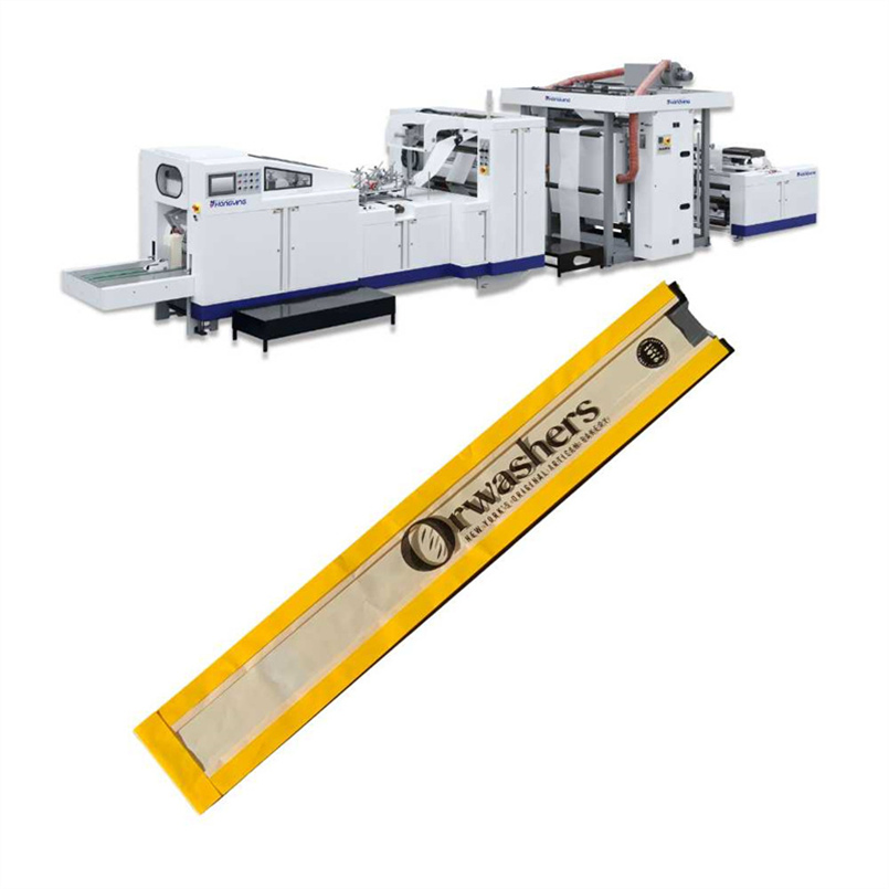 Macchina completamente automatica ad alta velocità per sacchetti di carta piatti e con soffietto con velocità della carta di 590,55 piedi/min
