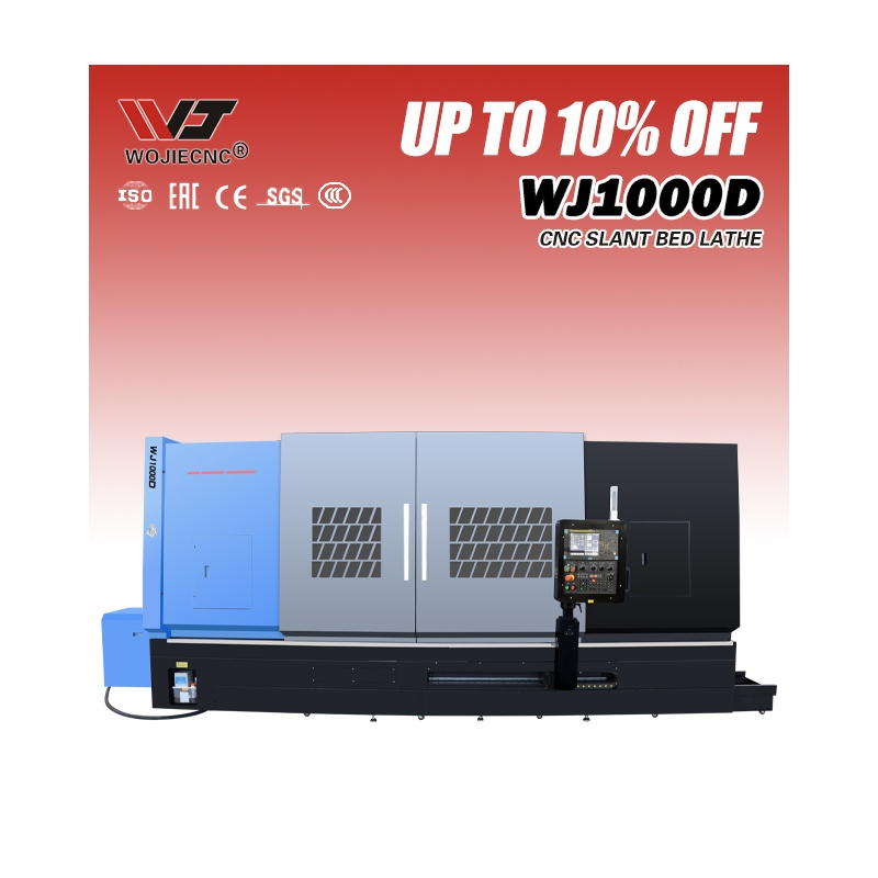 WJ1000D Heavy Duty CNC Lathe Slant Bed Lathe 2000 Length Turning Lathe Siemens Fanuc GSK System Automatic CNC Lathe with Live Tooling