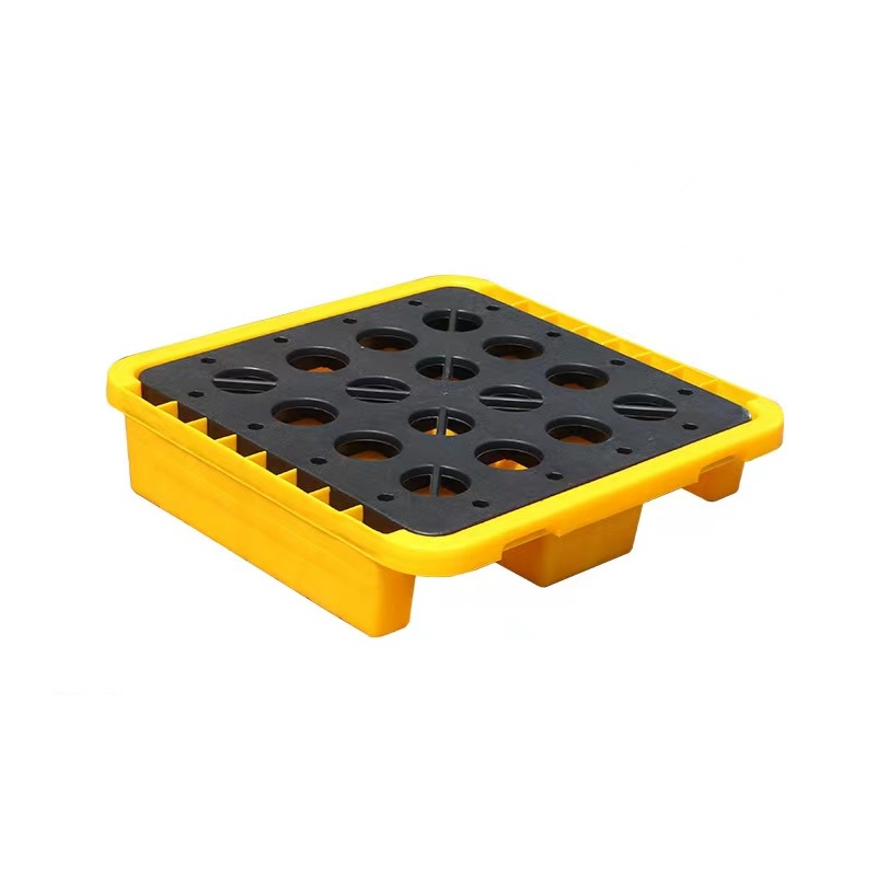 1 Tamburo con capacità di raccolta 8 gal/30 L, tasche per carrello elevatore, piattaforma di contenimento perdite per fusti in plastica HDPE per stoccaggio chimico a tenuta stagna