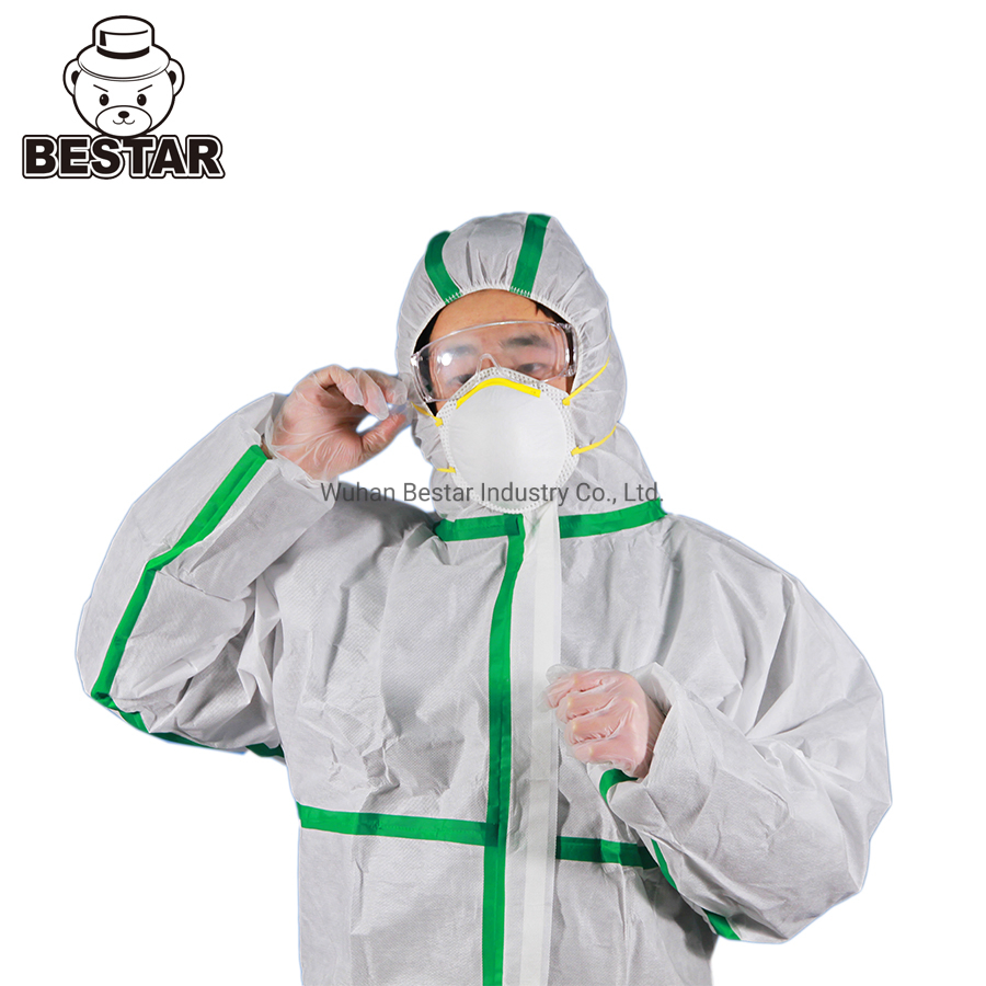 CE Certified Type 4b/5b/6b Microporous Chemical Protective Coveralls