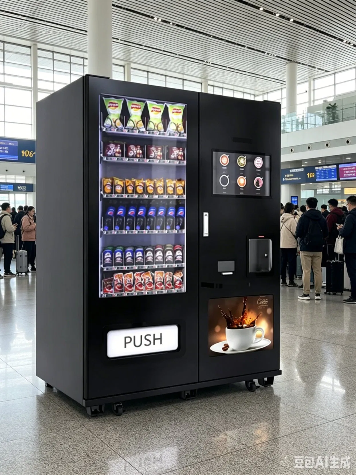 2026 Intelligenter Touchscreen-Verkaufsautomat mit Kaffeespender, Unterstützung für mehrere Zahlungsmethoden