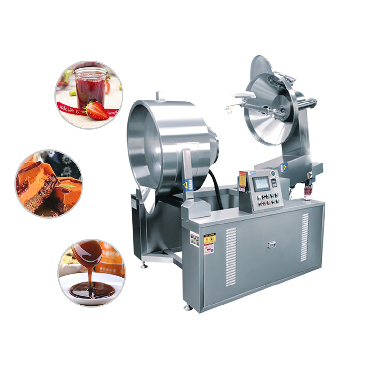 Commerciale in acciaio inossidabile salsa cioccolato miscelazione cottura miscelatore macchina cibo vapore camicia bollitore pasta pentola cottura per pasticceria alcol congee