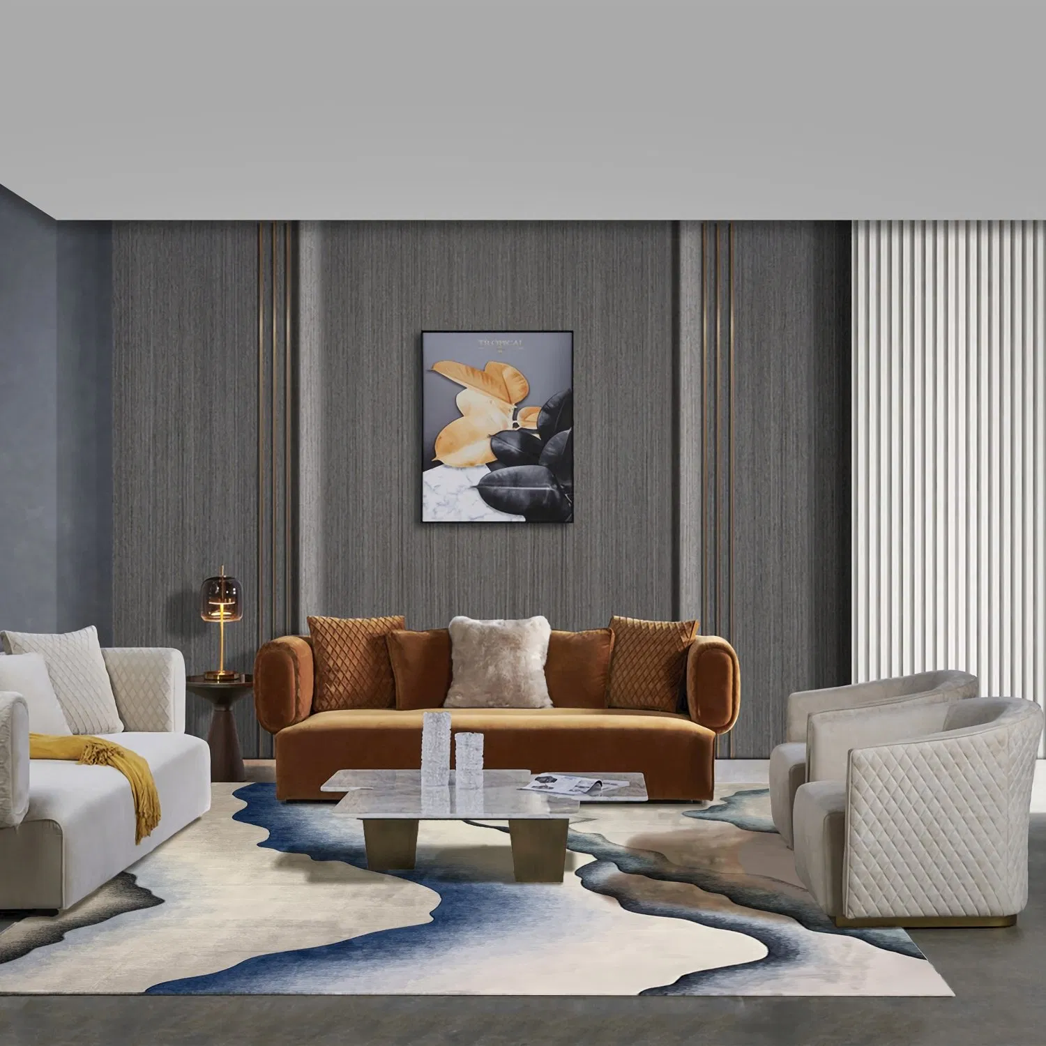 Luxury Wool Hand Tufted Cut Loop Pile Carpet Living Room Area Rugs