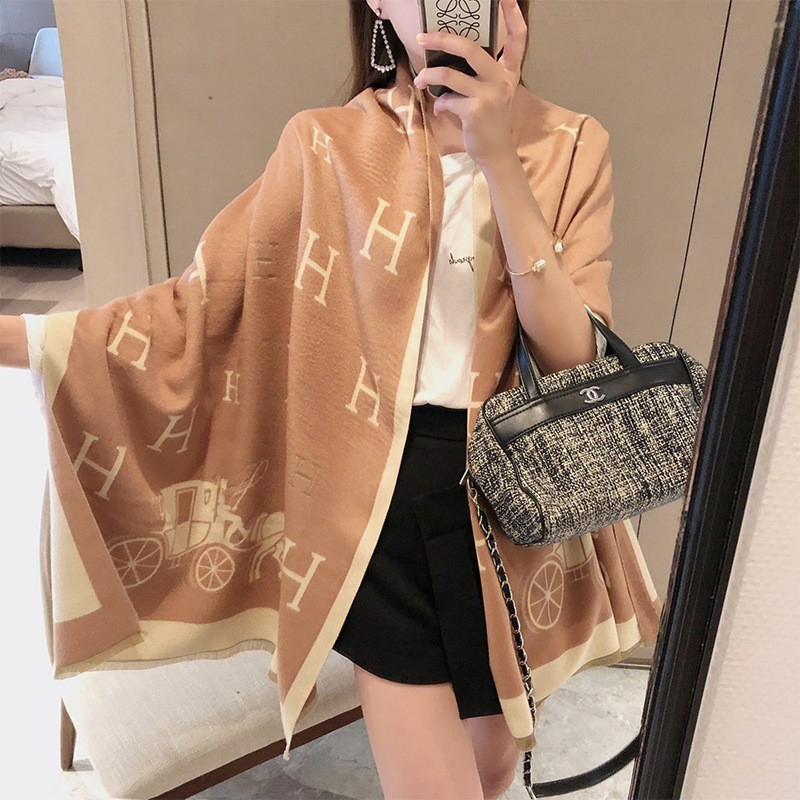 Winter Scarf Women Long Warm Cashmere Scarves Hijab Shawl Pashmina Bandana Headscarf
