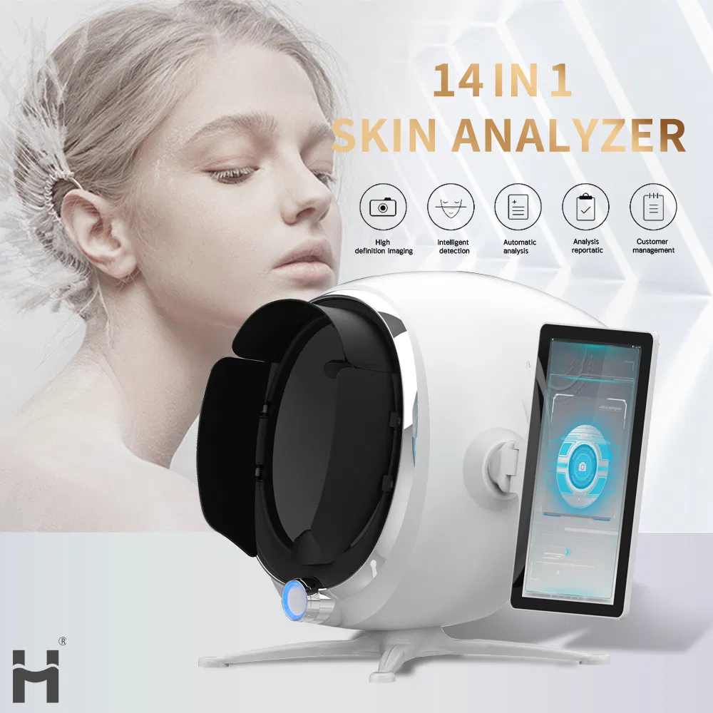Analizzatore digitale portatile della pelle multi-in-uno per il test delle condizioni cutanee per saloni