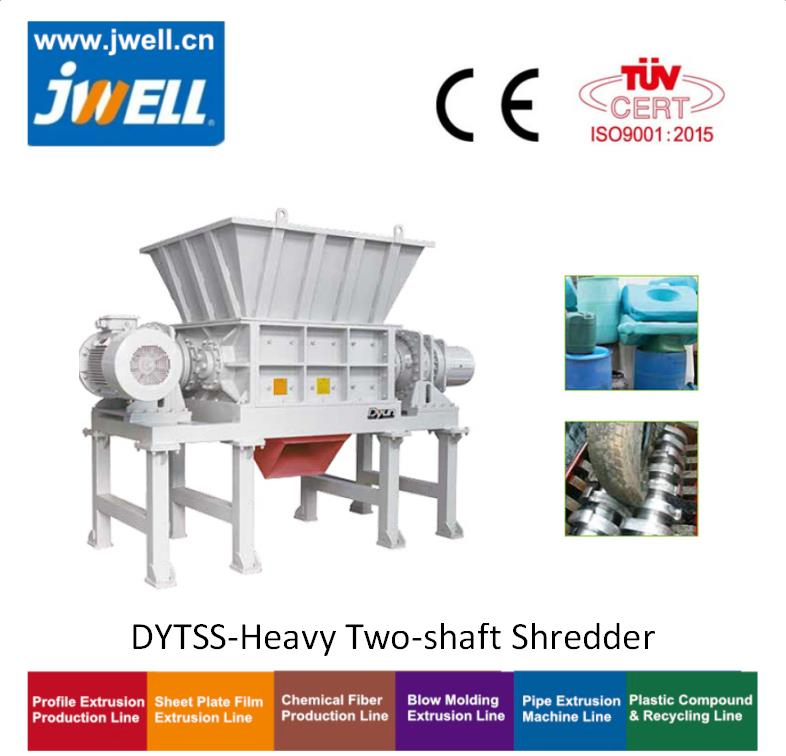 Two Shaft Shredder Waste Tyre Rubber Recycling Extrusion Line