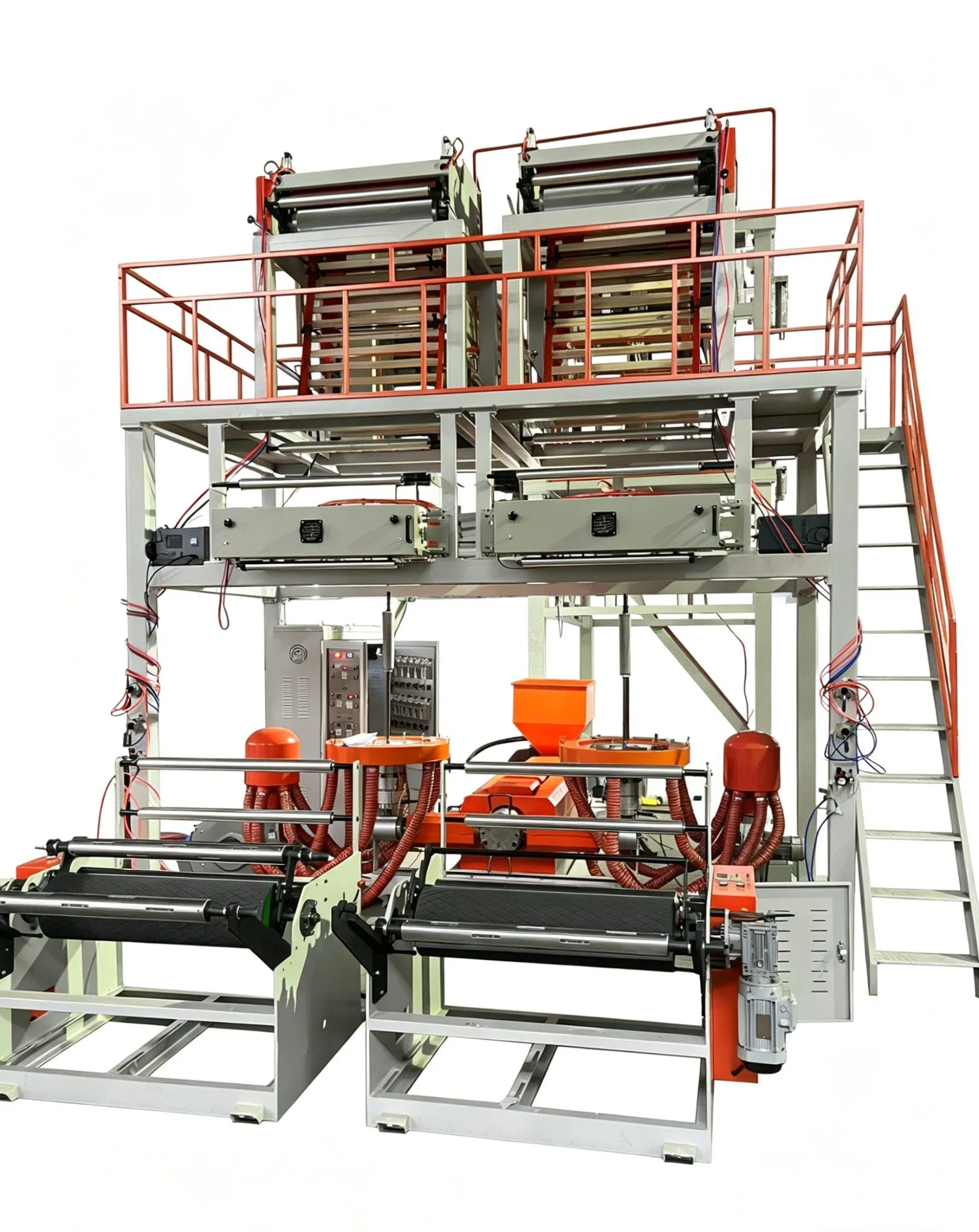 Fully Automatic Plastic Bag Double Die Head Blown Film Extrusion Extruder Machine