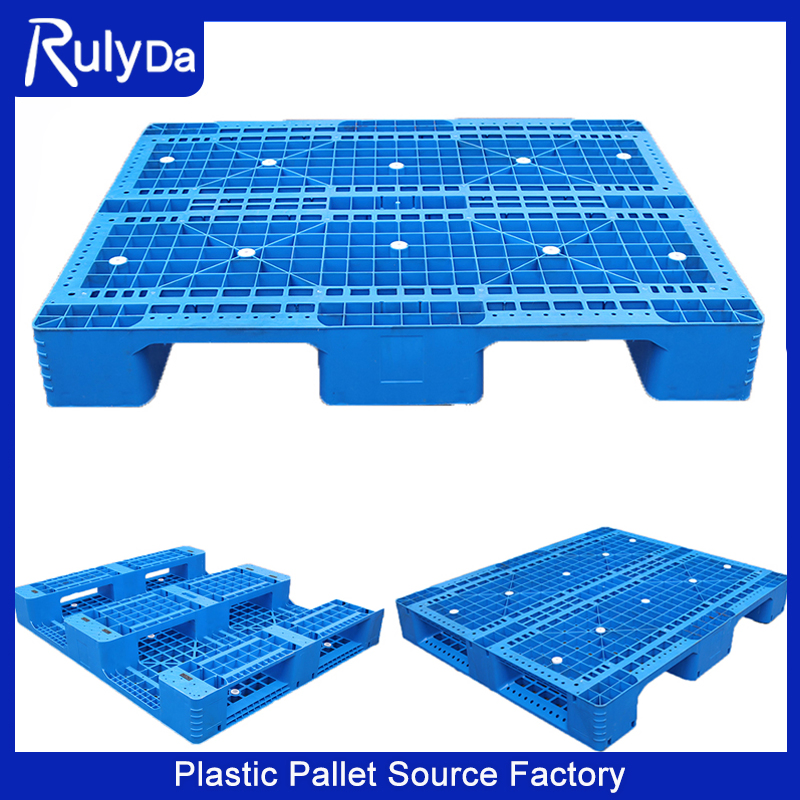 Industrial Recycled Durable HDPE Euro Heavy Duty Plastic Pallet, Double Faced Stackable Warehouse Storage Transportation Rackable Pallet