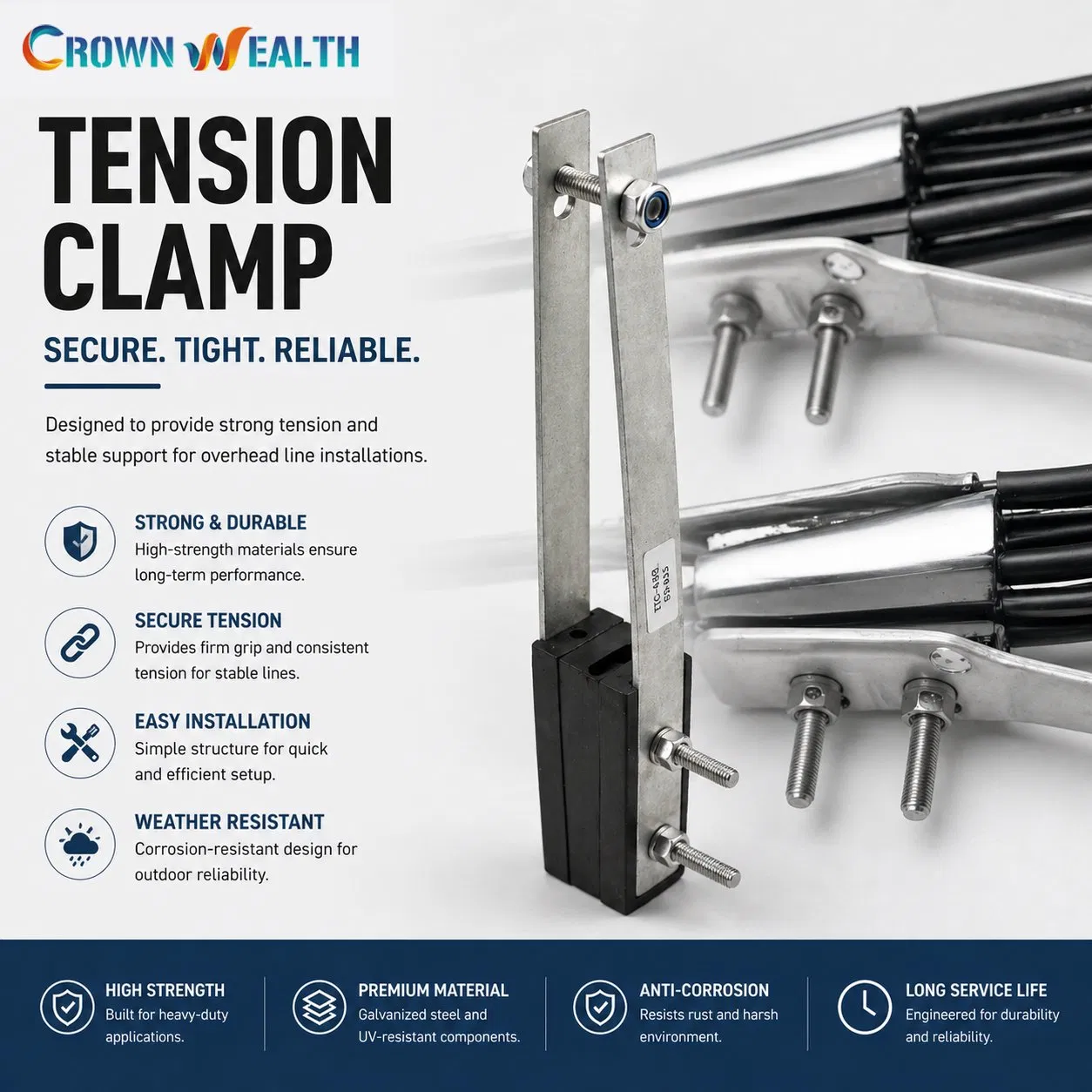 Opgw ADSS ABC 4 Core Dead End Strain Branch Tension Anchoring Clamp